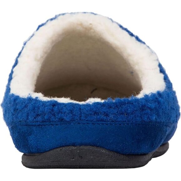 Deer Stags Mens Blue Smiley Face Cushioned Slipperooz Round Toe Slip on Slippers - Picture 3 of 4